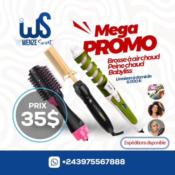 Brosse à air chaud, Peine chaud, Babyliss